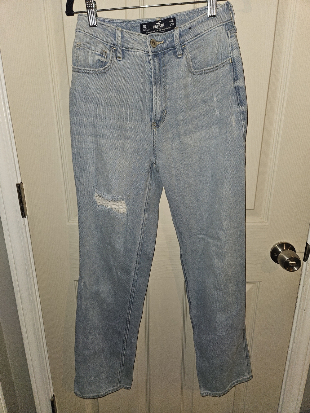Hollister Light Wash Blue Straight Leg Jeans